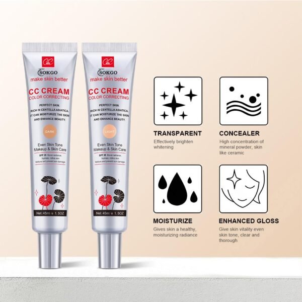 Color Correcting CC Cream Review by Fovcos Best Lightweight Foundation with SPF 25