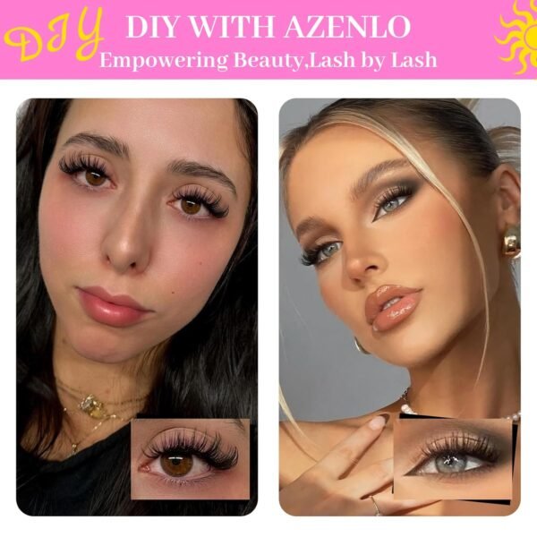 DIY Lash Extensions Cluster Kit Review Azenlo 40D 60D Volume False Lashes