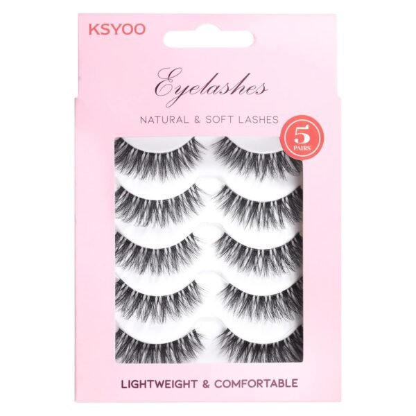 71UmnCY6fXL._SL1500_ KSYOO False Eyelashes Review Natural Wispy Cat Eye Lashes with Clear Band
