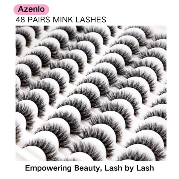71Wei4HOhjL._SL1500_ Azenlo False Eyelashes Review Fluffy Faux Mink Wispy Cat Eye Lashes