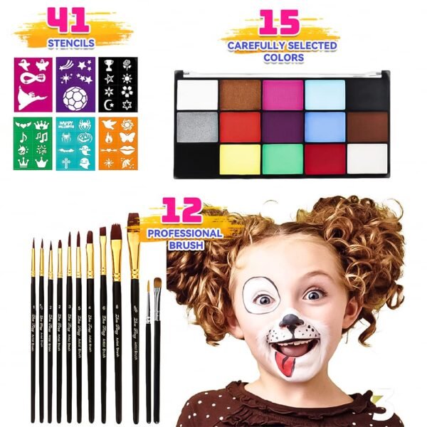 71vLB1wB2PL._SL1000_ ZENTANMEI Face Painting Kit Review Best Water Based Body Paint Palette for Kids Adults