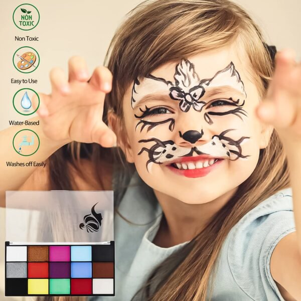 71x9CsR9iTL._SL1280_ ZENTANMEI Face Painting Kit Review Best Water Based Body Paint Palette for Kids Adults
