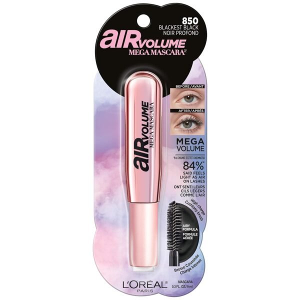 81AvuFPRDL._SL1500_ L Oreal Paris Air Volume Mega Mascara Review Long Lasting Lightweight Volumizing Beauty
