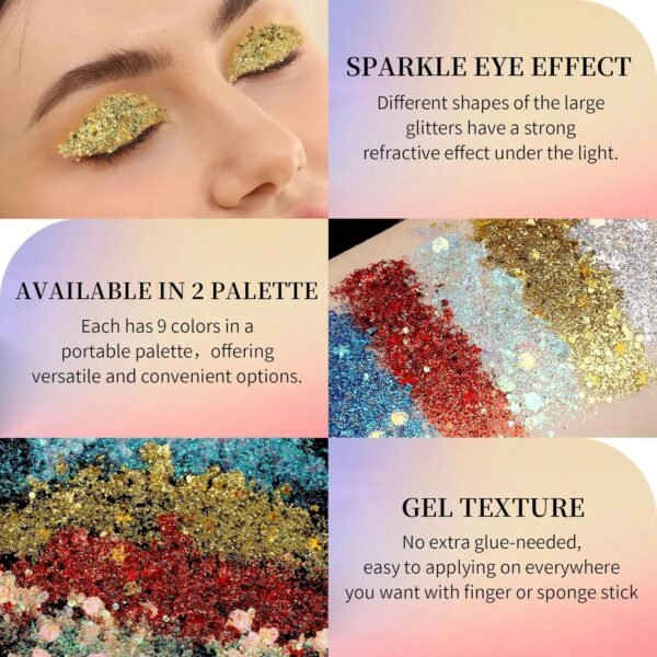 Fandamei Face Glitter Gel Review 18-Color Palette for Vibrant Body Makeup