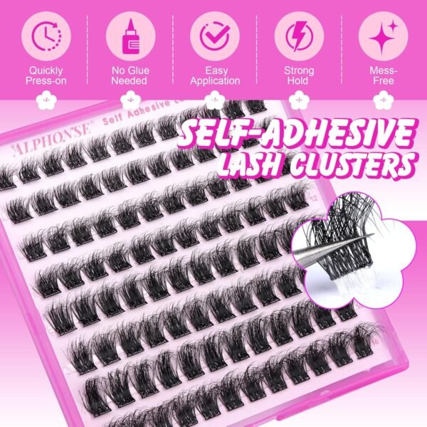 Review of Alphonse Self Adhesive Lash Clusters Best Glueless False Eyelashes Kit